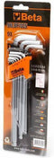 Beta Tools inbussleutel + kogelkop 9 st 96BPP/SC9 staal 000961354