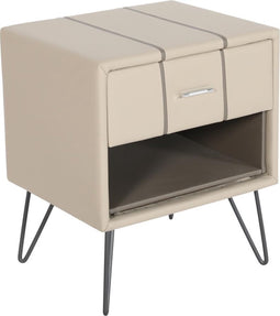 BETIN - Nachtkastje - Beige - Kunstleer