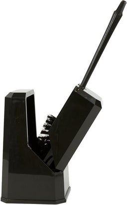 Betra WC-borstel/toiletborstel in gesloten houder - zwart - kunststof - 14 x 37 cm