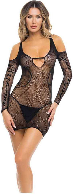 BETWEEN THE LINES DRESS BLACK, OS