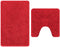 vidaXL - 2-delige - badmat - set - rood - polypropyleen - antislip