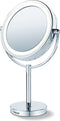 Beurer BS 69 Make-up spiegel - Staand - LED verlichting rondom - Tweezijdig - 5x Vergroting - Rond: doorsnede 17 cm - Incl. netadapter - 3 Jaar garantie