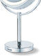 Beurer BS 69 Make-up spiegel - Staand - LED verlichting rondom - Tweezijdig - 5x Vergroting - Rond: doorsnede 17 cm - Incl. netadapter - 3 Jaar garantie