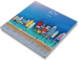 Beurer GS 215 Personenweegschaal Boats - Digitaal - Groot sta oppervlak 30x30 cm - Veiligheidsglas - Tot 180 kg - Magic LED display - Automatisch in-/uitschakelen - Incl. batterijen - 5 Jaar garantie