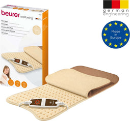Beurer HK 115 Elektrisch Warmtekussen - Heating pad - XL: 47 x 34 cm - 6 Warmtestanden - Max 65°C - Automatische uitschakeling - Snelle opwarming - Fleece - Machinewasbaar - 3 Jaar garantie - Beige/bruin