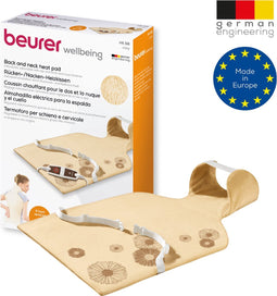 Beurer HK 58 Elektrisch Warmtekussen - Heating pad - Nek en rug - 62 x 42 cm - 6 Warmtestanden - Snelle opwarming - Automatische uitschakeling - Fleece - Machinewasbaar - 3 Jaar garantie - Beige