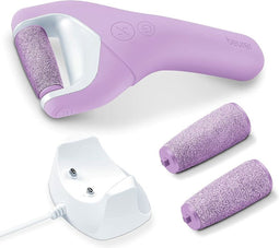 Beurer MP 59 Elektrische Eeltverwijderaar - Elektrische vijl - 2 Opzetstukken - 2 Snelheden - Waterdicht IPX 7 - Tot 3 uur draadloos gebruik - LED licht - Nat en droog - Incl. oplader - 3 Jaar garantie - Lila