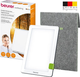Beurer TL 30 Lichttherapielamp - Daglichtlamp - Medisch gecertificeerd - Compact en dun: 20 x 12 cm - Tabletvorm - Kantelbaar - LED - 10000 Lux (op 10 cm) - Incl. opberghoes en adapter - 3 Jaar garantie