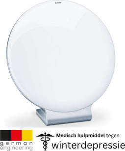 Beurer TL 50 Lichttherapielamp - Daglichtlamp - Rond doorsnede 24,6 cm - Compact en dun - LED - 10.000 Lux (op 15 cm) - 36 Watt - Incl. netadapter - Medisch gecertificeerd - 3 Jaar garantie