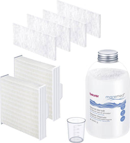 Beurer Vervangingsset maremed® MK 500 - Combi Set - 1 Fles speciaal zeezout 1250 g + 4 x voorfilters + 2 x waterverdampingsblok + maatbeker