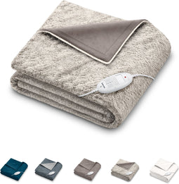 Beurer Warmtedeken Nordic - Test: zeer goed - 180 x 130 cm - Luxe elektrische bovendeken - Ultrazachte Nordic fleece - HD 75 - Taupe