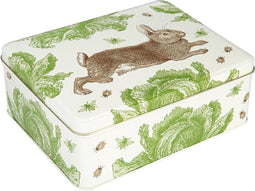 Bewaarblik Rabbit & Cabbage - Rechthoek - Blik - 19,5 x 15,4 x 7,5 cm - Thornback & Peel