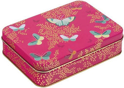 Bewaarblik Vlinder - Roze - Rechthoek - Blik - 14,5 x 10 x 4 cm - Sara Miller London
