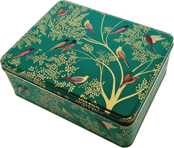 Bewaarblik Vogels - Groen - Rechthoek - Blik - 19,5 x 15,4 x 7,5 cm - Sara Miller London