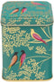 Bewaarblik Vogels - Groen - Rechthoek - Blik - 7 x 7 x 10 cm - Sara Miller London