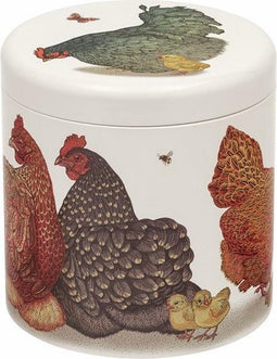 Bewaarbus Kippenfamilie - Bewaarblik - Blik - Rond - Ø 17 cm x 17 cm