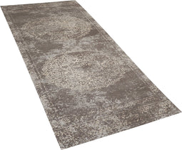 BEYKOZ - Laagpolig vloerkleed - Bruin - 60 x 180 cm - Katoen