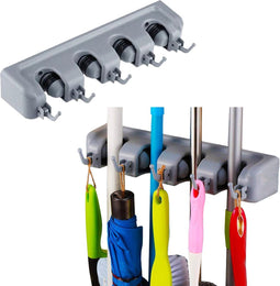 Bezemhouder - Bezem ophangsysteem - Bezemhanger - Tuingereedschap ophangsysteem - Bezemhouder ophangsysteem - Borstel Ophangsysteem - Ophangsysteem - Inklapbare haken