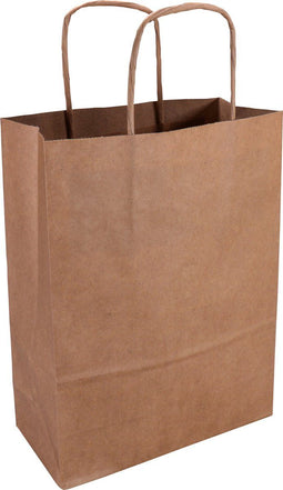 Tas | Kraftpapier | gedraaid papieren koord | 18x 8x24cm | draagtas | bruin | 100 stuks