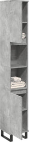 vidaXL - Badkamerkast - 30x30x190 - cm - bewerkt - hout - betongrijs