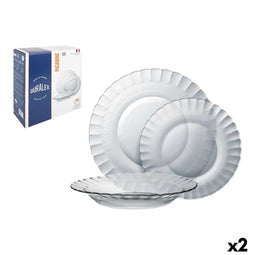 Serviesset Duralex Picardie Transparant 12 Onderdelen (2 Stuks)