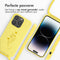 iMoshion Hoesje Geschikt voor iPhone 14 Pro Hoesje Met Koord - iMoshion Siliconen design hoesje met koord - Geel / Flower Yellow