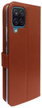 Valenta Galaxy A12 - Telefoonhoesje Flip Cover - Echt Leer met Pasjeshouder - Bruin