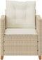 vidaXL - Tuinstoel - met - kussens - poly - rattan - beige