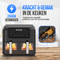 Strex Airfryer XXL - 10L - 2500W - Heteluchtfriteuse - Dubbele Airfryer - 50ºC tot 200ºC - 10 Kookprogramma's - Zwart