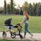 Meerijdplankje Universeel - Meerijdplankje met zitje voor kinderwagen of buggy - 360° draaibare wielen - Zwart
