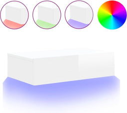 vidaXL - Tv-meubel - met - LED-verlichting - 60x35x15,5 - cm - hoogglans - wit