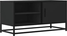 vidaXL - Tv-meubel - 80x34,5x40 - cm - bewerkt - hout - en - metaal - zwart