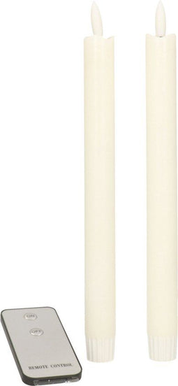 Anna's Collection LED dinerkaarsen - druipkaarsen - warm wit - 23 cm (2 stuks)