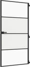 vidaXL - Binnendeur - smal - 102,5x201,5 - cm - gehard - glas - en - aluminium - zwart