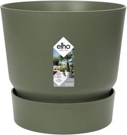 Elho Greenville Rond 47 - Grote Bloempot voor Buiten met Waterreservoir - Ø 47 x H 44 cm - Blad groen