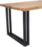 Feel Furniture - 220x100 Eettafel - Massief Glad Boomstamblad Eiken - 5 cm dik - Twin U Frame