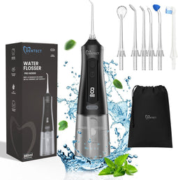 Dentect Waterflosser W2000 - Waterflosser met 9 standen - 6 opzetstukken - Draadloos - IPX7 waterproof