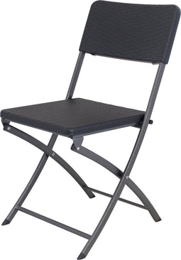 Eurotrail ETCF1266.0100 - Klapstoel - Rattan design waterdicht UV bestendig - Zwart
