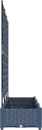 vidaXL - Tuinplanter - met - Trellis - 3 - stuks - Grijs - 120x40x125,5 - cm