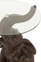 J-Line tafel Olifant - polyresin/glas - donkerbruin
