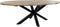Tuintafel ovaal - 220x110x76 - Naturel - Oud teakhout/metaal