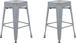 Beliani CABRILLO - Barkruk set van 2 - Zilver - Metaal