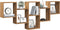 vidaXL - Wandschap - 159x18x66 - cm - bewerkt - hout - artisanaal - eikenkleurig