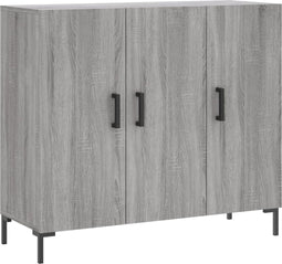 vidaXL - Dressoir - 90x34x80 - cm - bewerkt - hout - grijs - sonoma - eikenkleurig