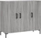 vidaXL - Dressoir - 90x34x80 - cm - bewerkt - hout - grijs - sonoma - eikenkleurig