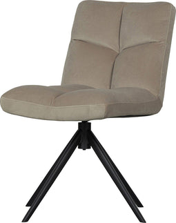WOOOD Vinny Draaibare Eetkamerstoel - Velvet - Zand - 80x48x45