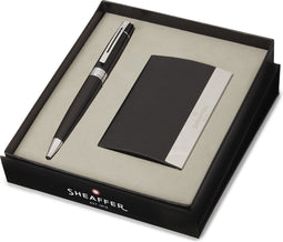 Sheaffer balpen giftset - 300/G9312 - glossy black chrome plated - met visitekaarthouder - SF-G2931251-3