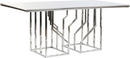 Eettafel DKD Home Decor Zilverkleurig Kristal Staal 180 x 90 x 75 cm Wit