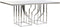 Eettafel DKD Home Decor Zilverkleurig Kristal Staal 180 x 90 x 75 cm Wit
