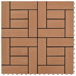 vidaXL - Terrastegels - 11 - stuks - 30 - x - 30 - cm - WPC - 1 - m2 - bruin